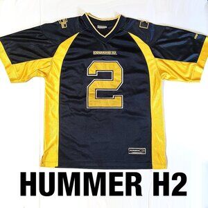 RARE vtg HUMMER 2 H2 Stitched JERSEY X Large Navy Blue & Gold General Motors Y2K